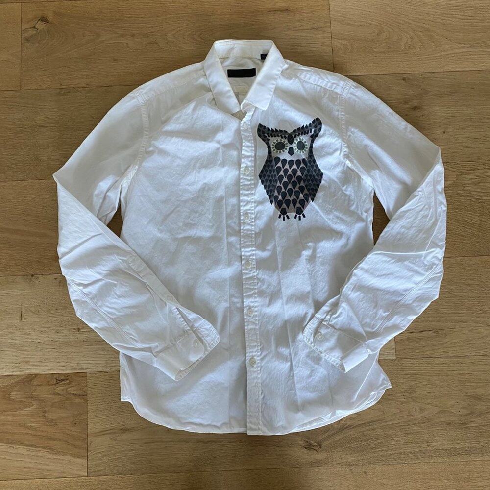 Burberry Prorsum Owl Graphic Shirt in White